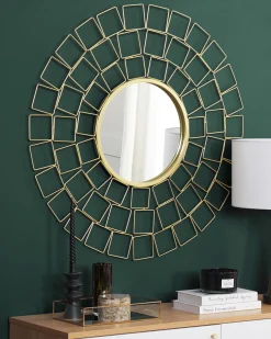 Lustro ścienne LABRIT 90 cm 90 cm Metal Złoty