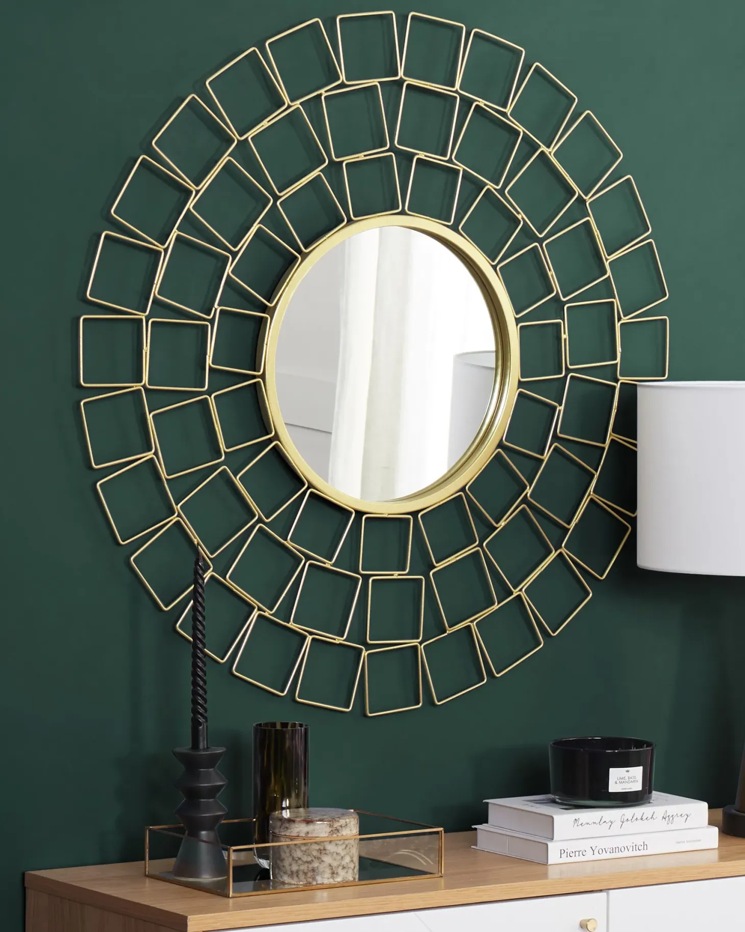 Lustro ścienne LABRIT 90 cm 90 cm Metal Złoty