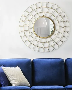 Lustro ścienne LABRIT 90 cm 90 cm Metal Złoty