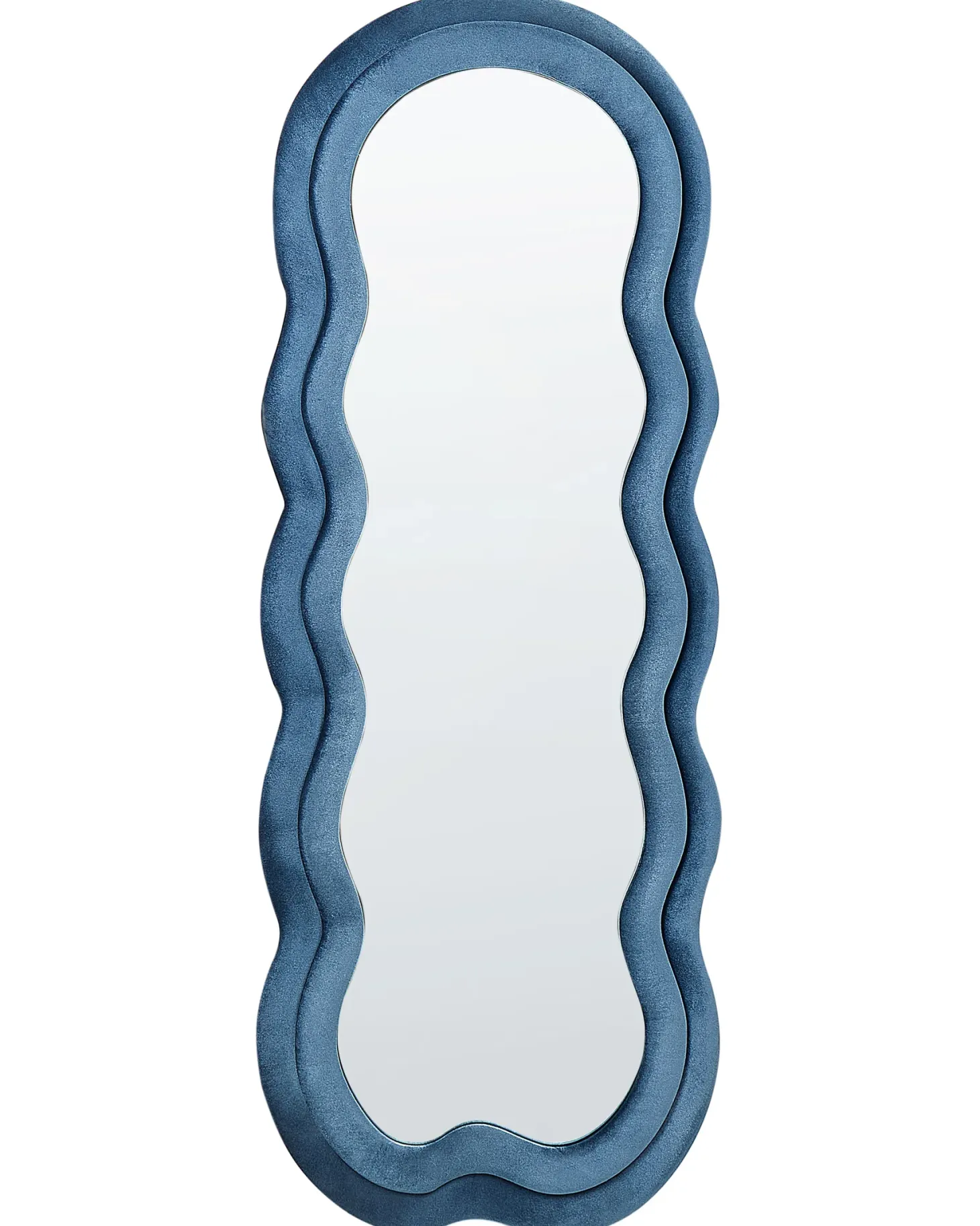 Lustro ścienne LACS 57 cm 160 cm Welur Niebieski
