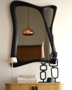 Lustro ścienne LANESTER 70 cm 100 cm Czarny