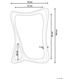 Lustro ścienne LANESTER 70 cm 100 cm Czarny