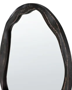 Lustro ścienne LANGON 60 cm 60 cm Drewno sosnowe Ciemnobrązowy