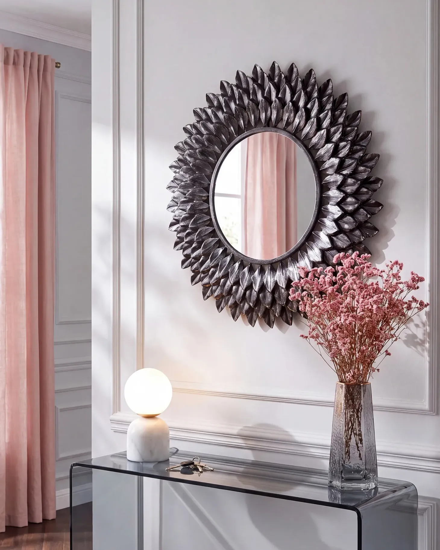Lustro ścienne LARRAU 70 cm 70 cm Metal Srebrny