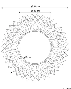 Lustro ścienne LARRAU 70 cm 70 cm Metal Srebrny