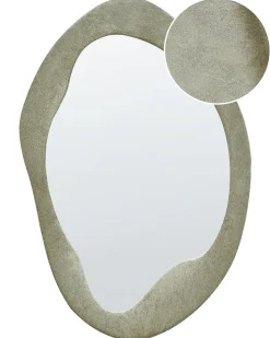 Lustro ścienne LENAX 59 cm 90 cm Welur Oliwkowy