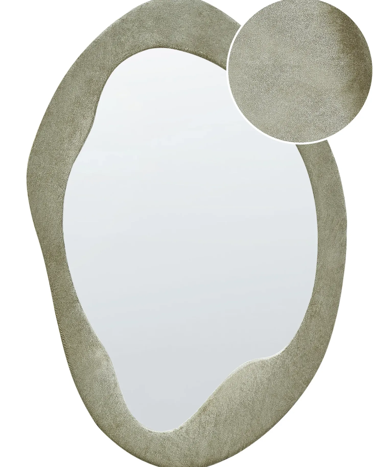 Lustro ścienne LENAX 59 cm 90 cm Welur Oliwkowy