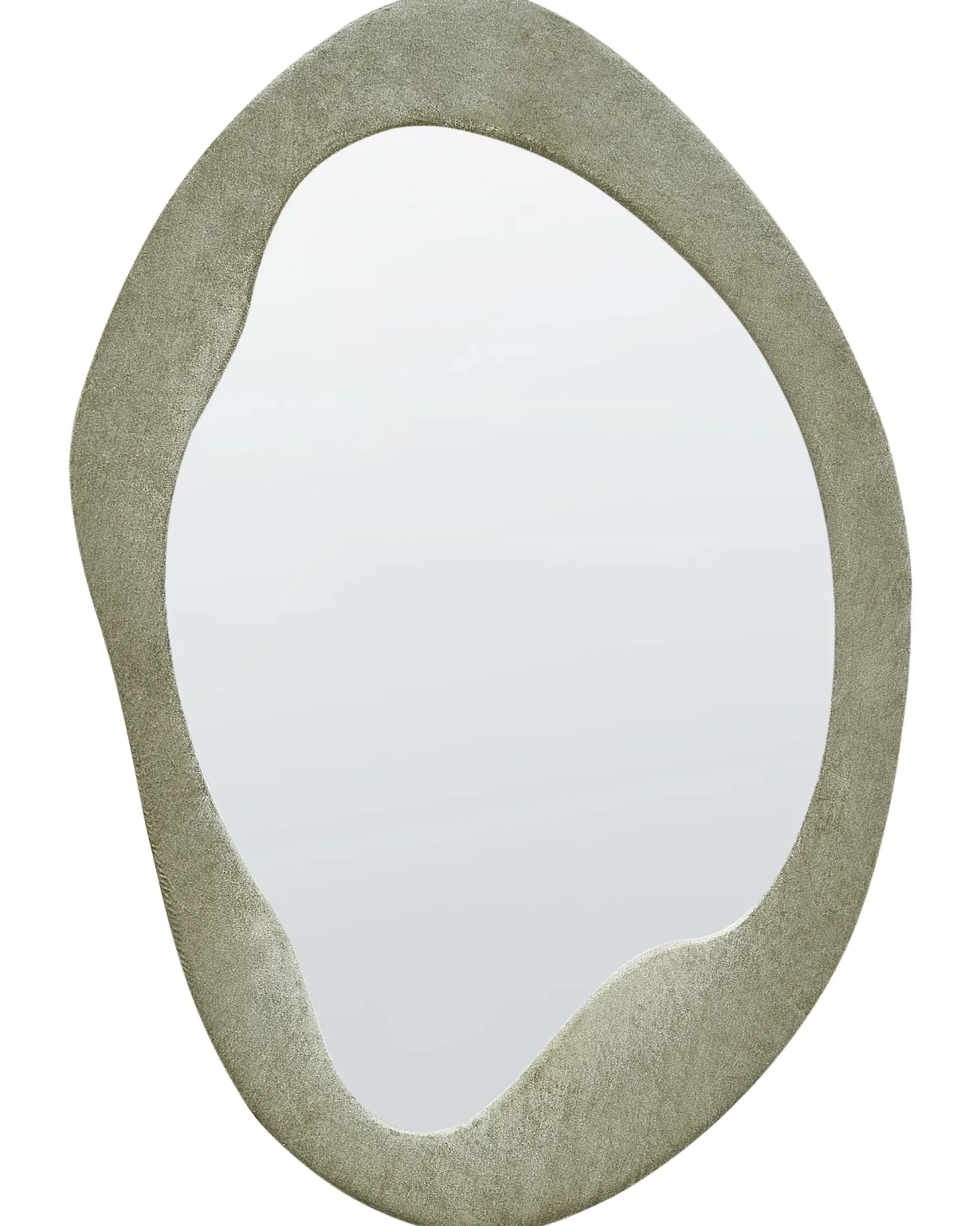 Lustro ścienne LENAX 59 cm 90 cm Welur Oliwkowy