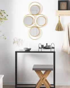 Lustro ścienne LESCAR 50 cm 80 cm Metal Złoty