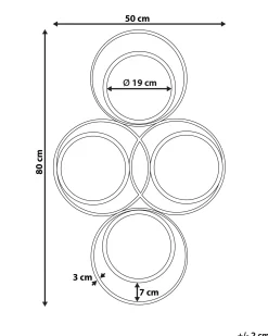 Lustro ścienne LESCAR 50 cm 80 cm Metal Złoty