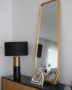 Lustro ścienne LEVET 58 cm 122 cm Metal Złoty