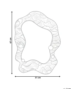 Lustro ścienne LINAS 51 cm 67 cm Szary
