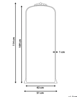 Lustro ścienne LIVRY 51 cm 114 cm Metal Złoty