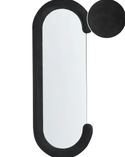 Lustro ścienne LOCHES 54 cm 158 cm Welur Czarny