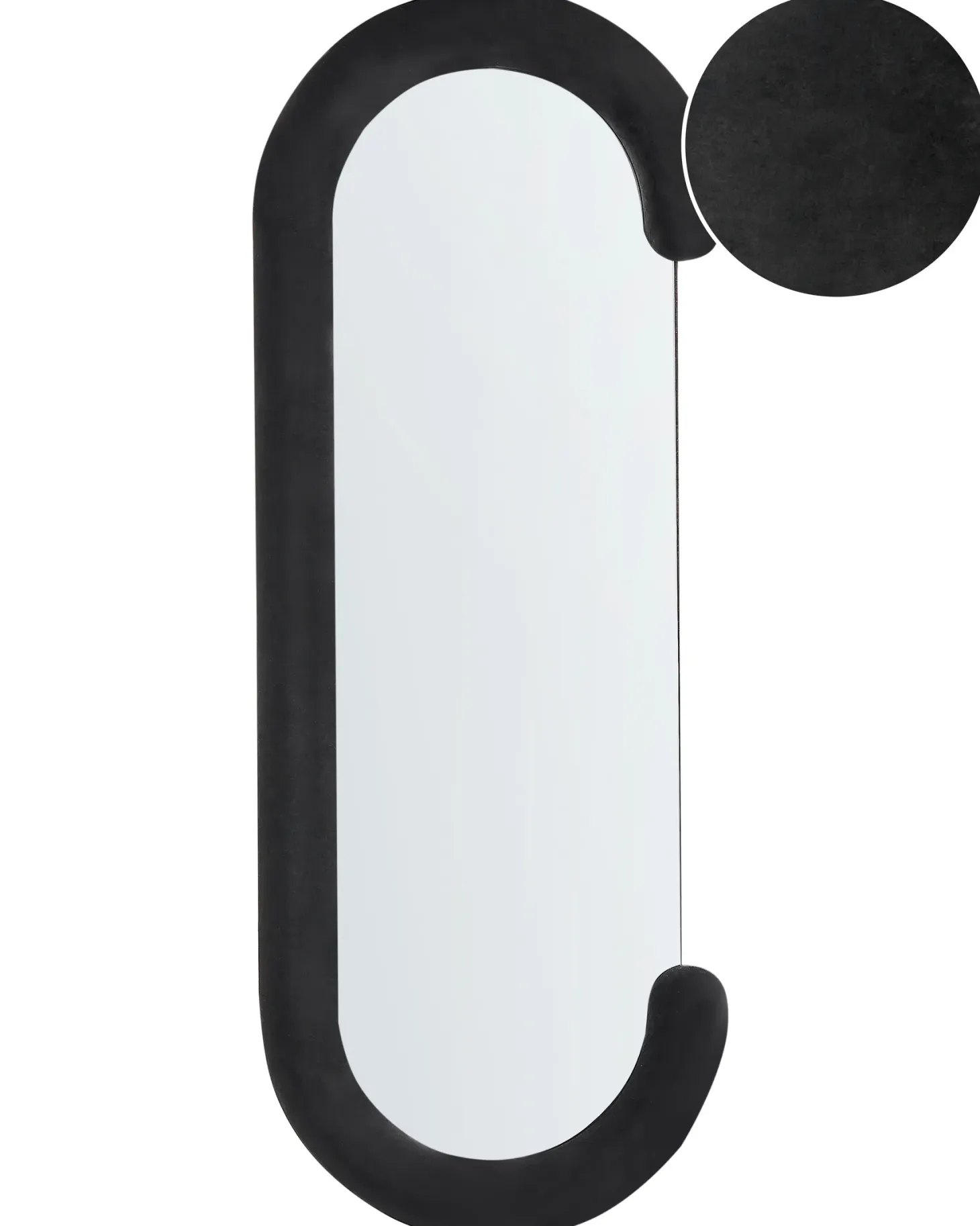 Lustro ścienne LOCHES 54 cm 158 cm Welur Czarny