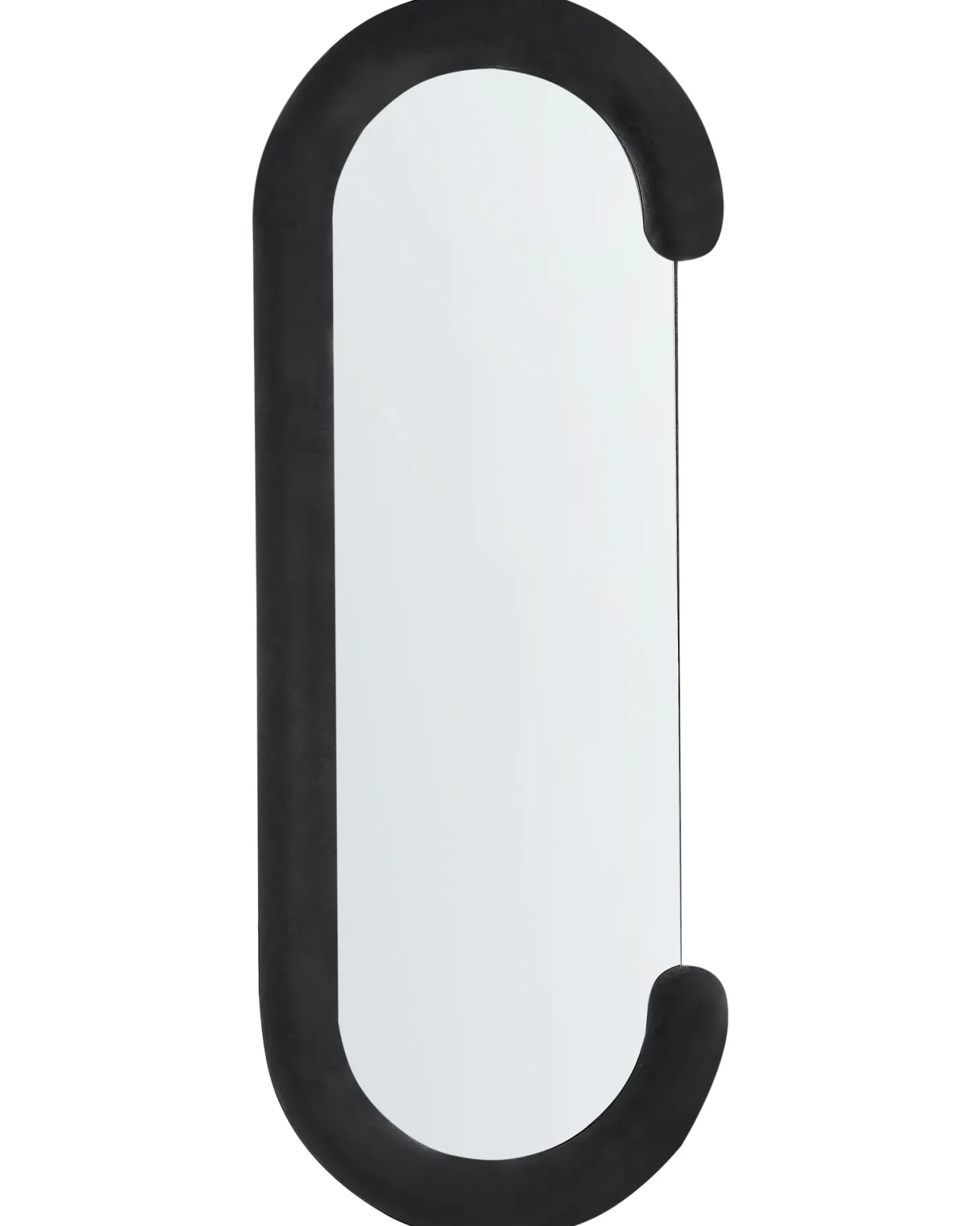 Lustro ścienne LOCHES 54 cm 158 cm Welur Czarny
