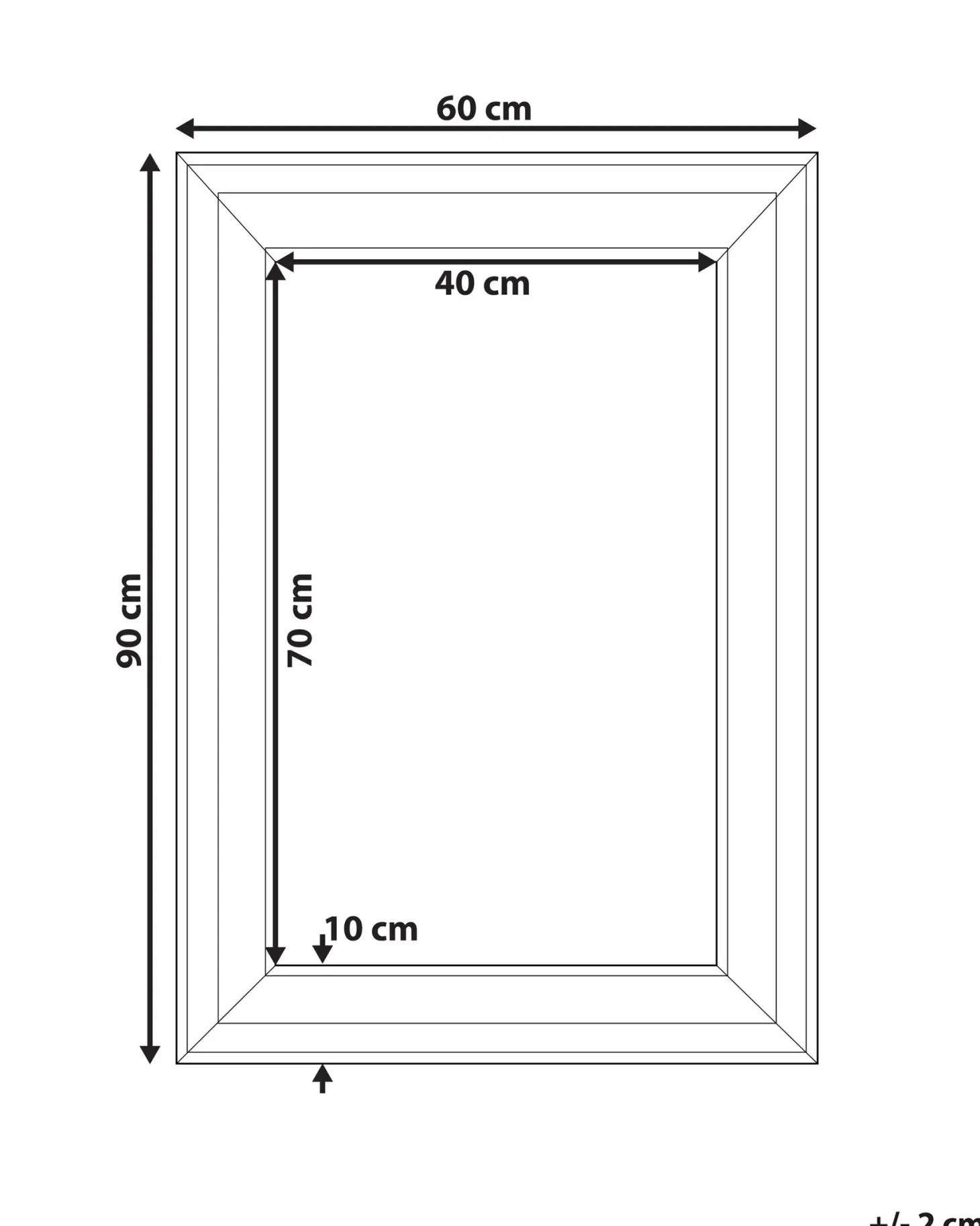 Lustro ścienne LUNEL 60 cm 90 cm Czarny