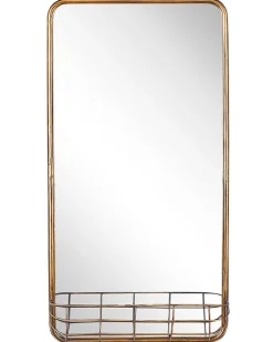 Lustro ścienne MACON 40 cm 80 cm Metal Złoty
