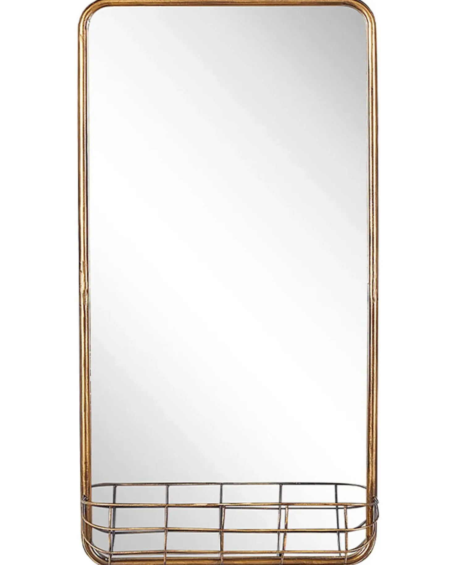 Lustro ścienne MACON 40 cm 80 cm Metal Złoty