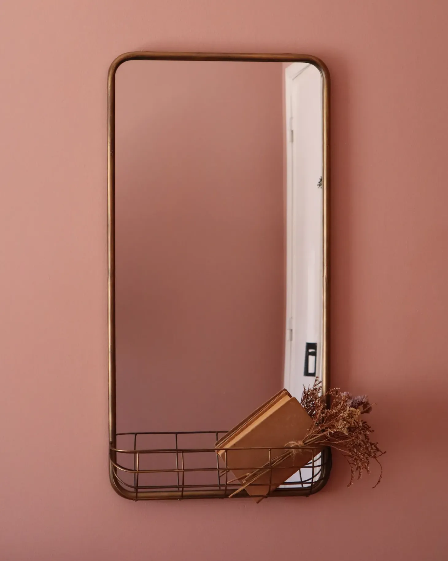 Lustro ścienne MACON 40 cm 80 cm Metal Złoty