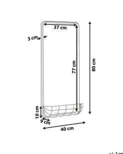 Lustro ścienne MACON 40 cm 80 cm Metal Złoty