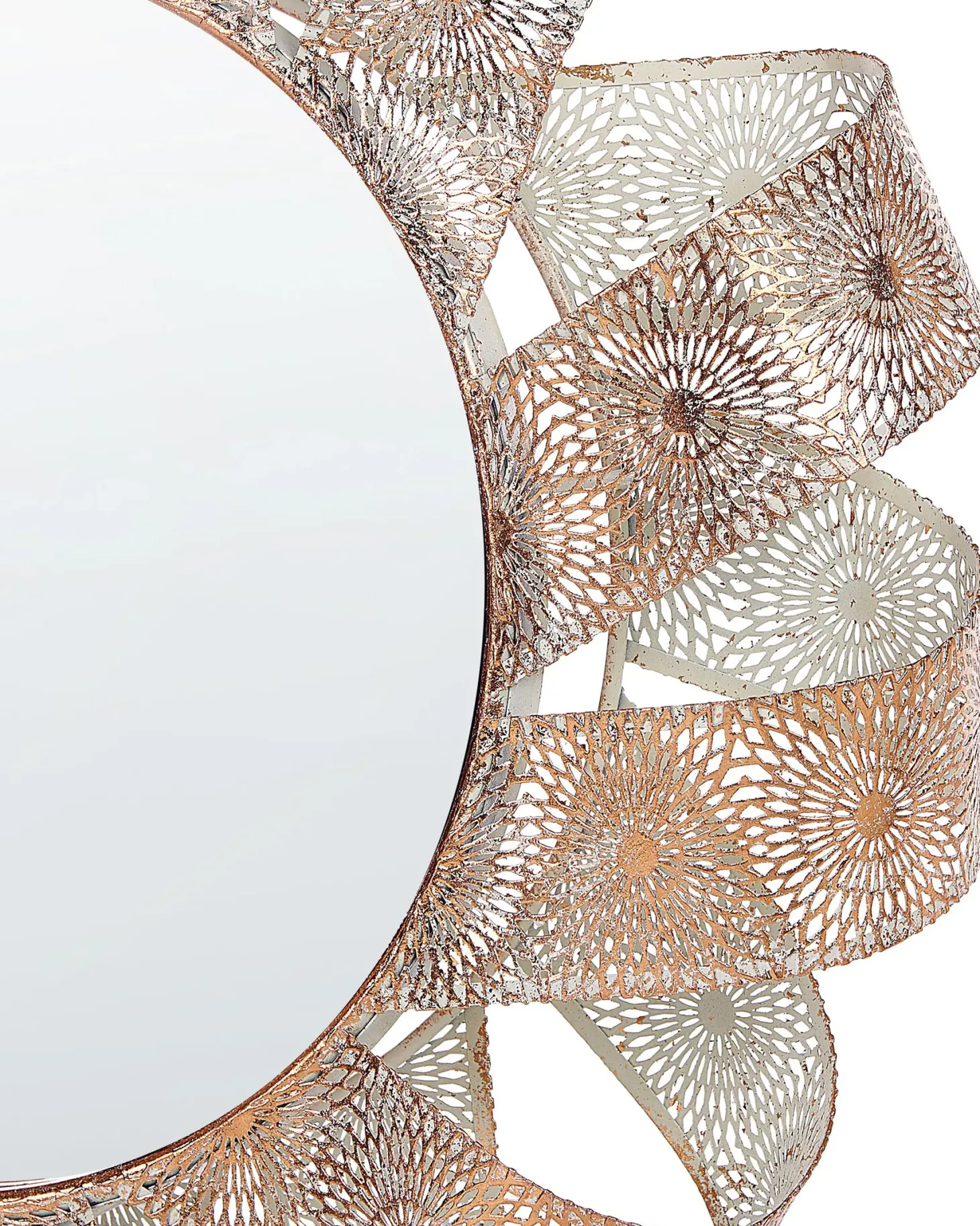 Lustro ścienne MANGALORE 54 cm 54 cm Metal Biały
