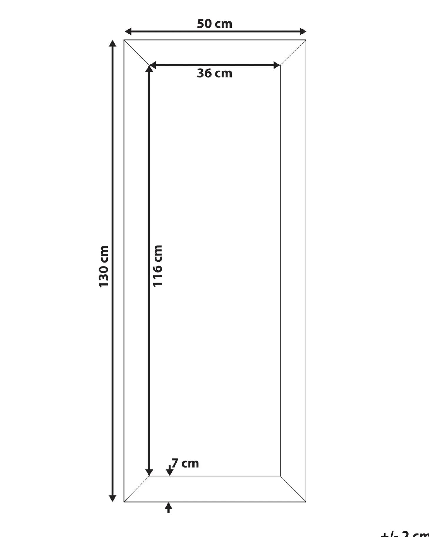 Lustro ścienne MARANS 50 cm 130 cm Brązowy