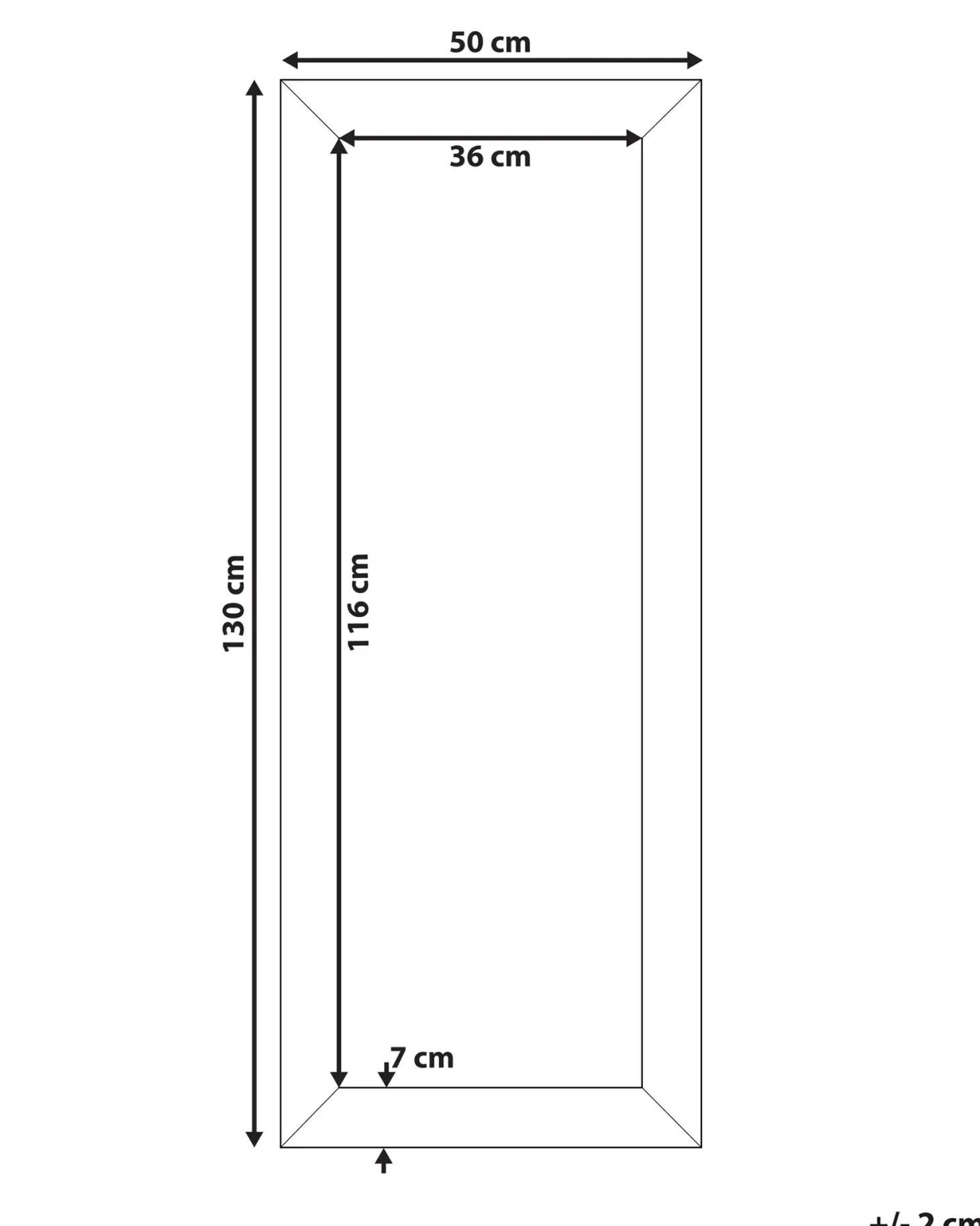 Lustro ścienne MARANS 50 cm 130 cm Srebrny