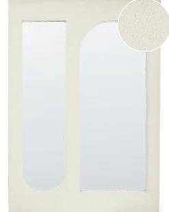 Lustro ścienne MARCIGNY 70 cm 100 cm Boucle Złamana biel