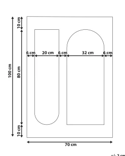 Lustro ścienne MARCIGNY 70 cm 100 cm Boucle Złamana biel