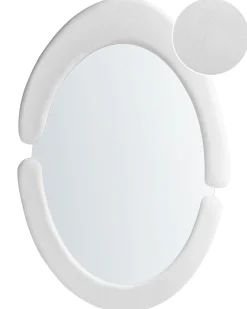 Lustro ścienne MASSAY 53 cm 90 cm Welur Biały