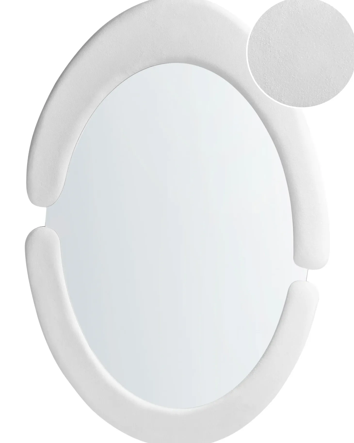 Lustro ścienne MASSAY 53 cm 90 cm Welur Biały
