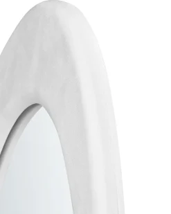 Lustro ścienne MASSAY 53 cm 90 cm Welur Biały