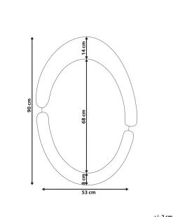 Lustro ścienne MASSAY 53 cm 90 cm Welur Biały