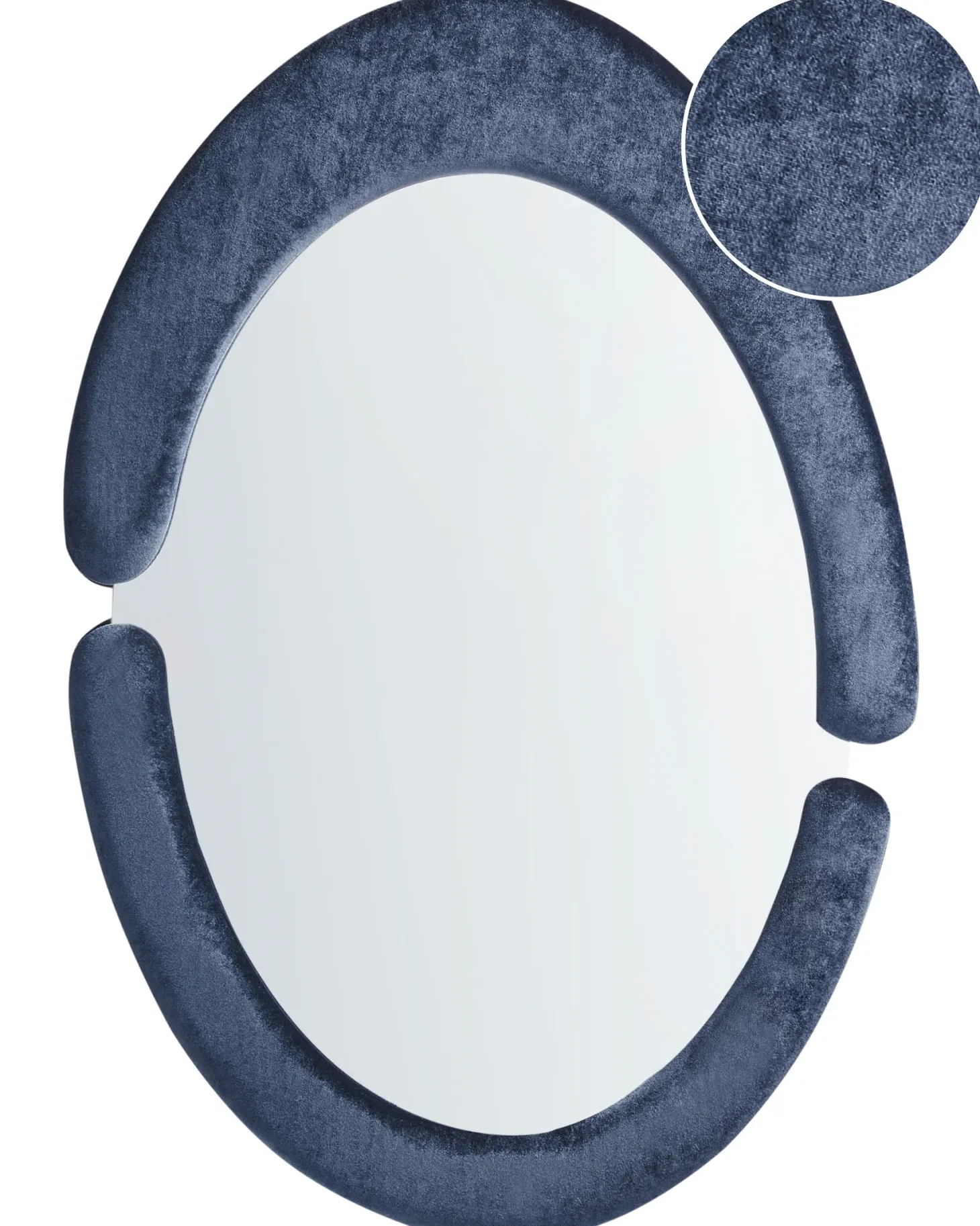 Lustro ścienne MASSAY 53 cm 90 cm Welur Ciemnoniebieski
