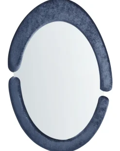 Lustro ścienne MASSAY 53 cm 90 cm Welur Ciemnoniebieski