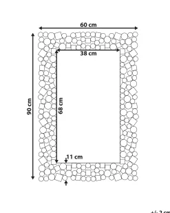 Lustro ścienne MERNEL 60 cm 90 cm Srebrny