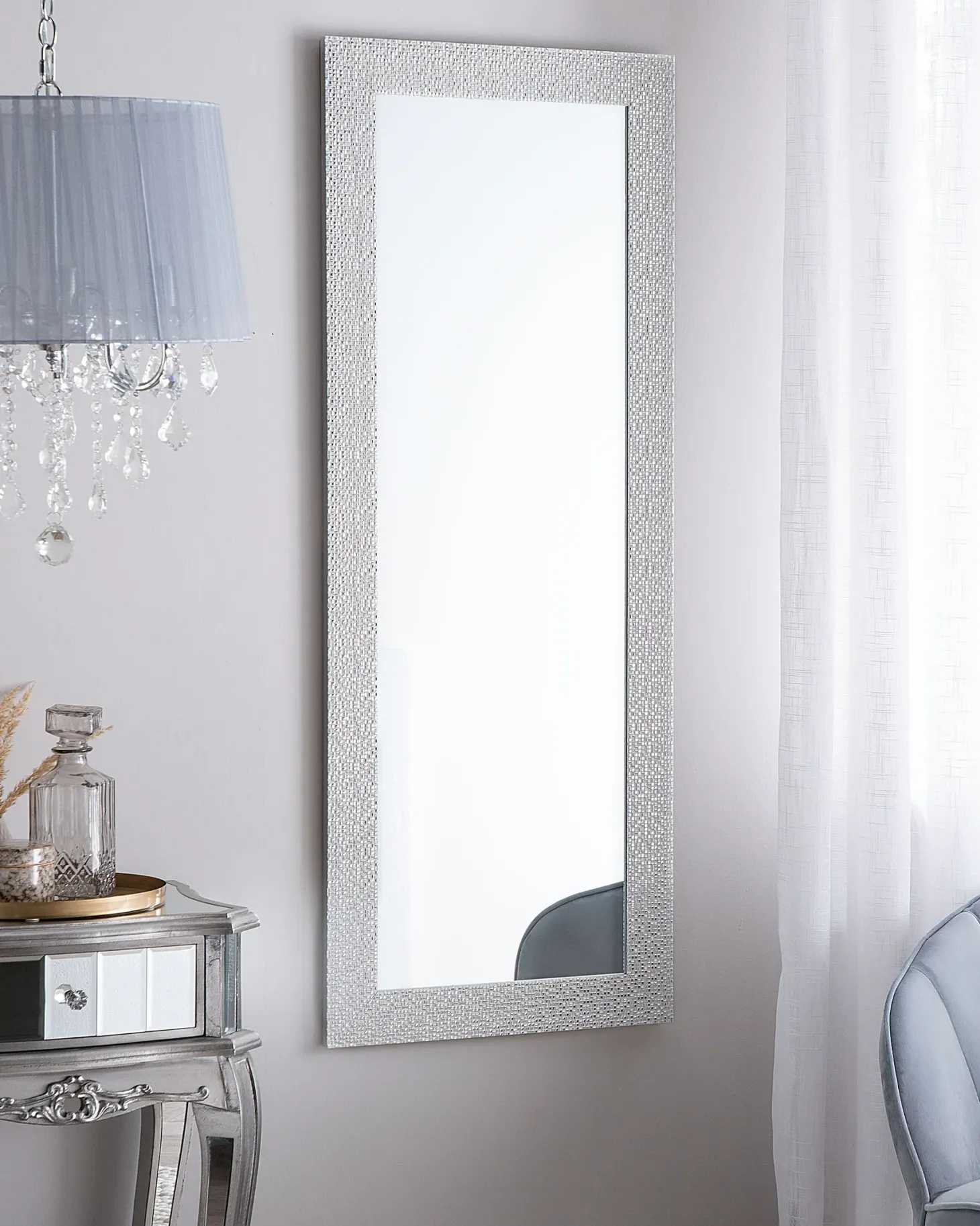 Lustro ścienne MERVENT 50 cm 130 cm Biały