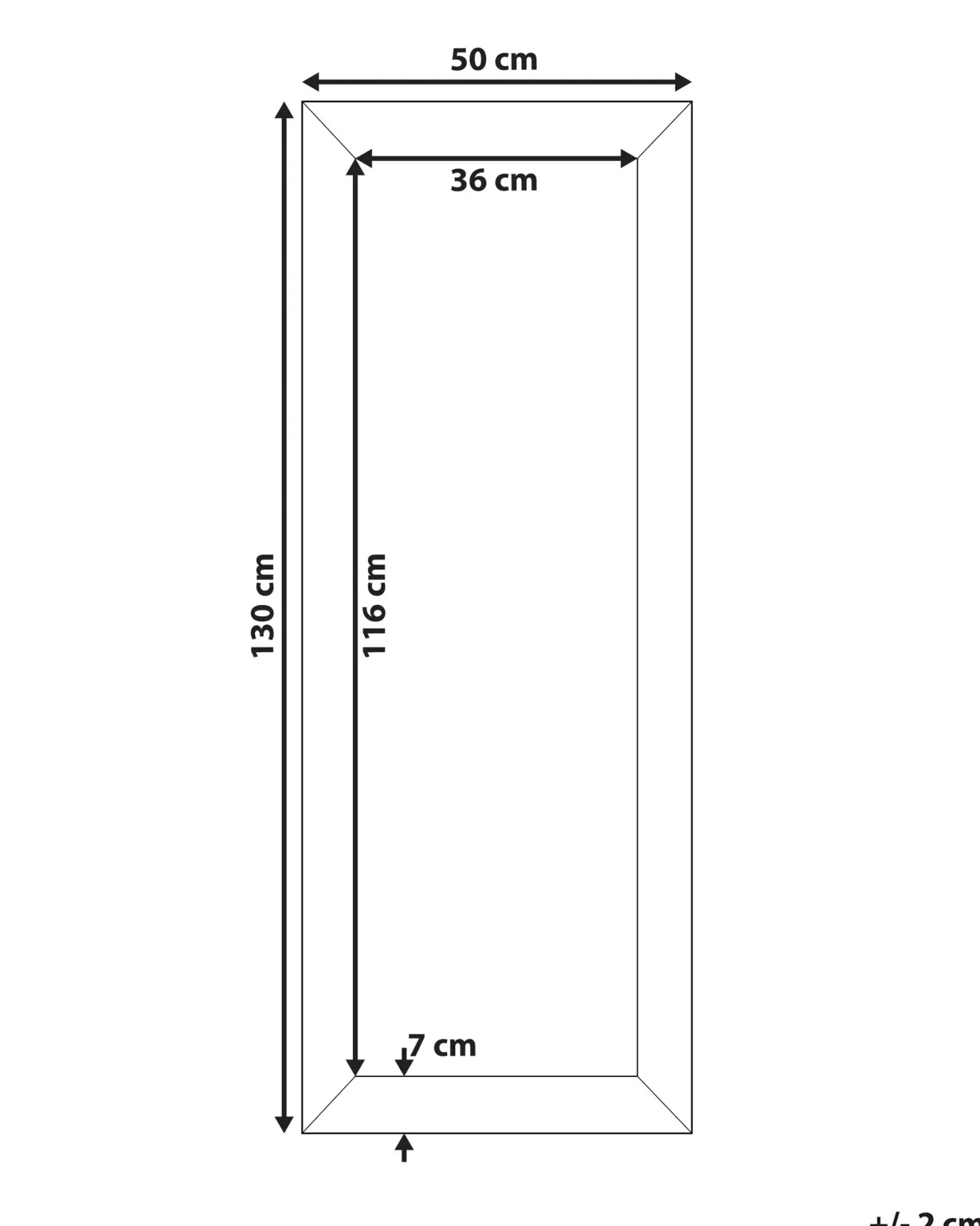 Lustro ścienne MERVENT 50 cm 130 cm Biały