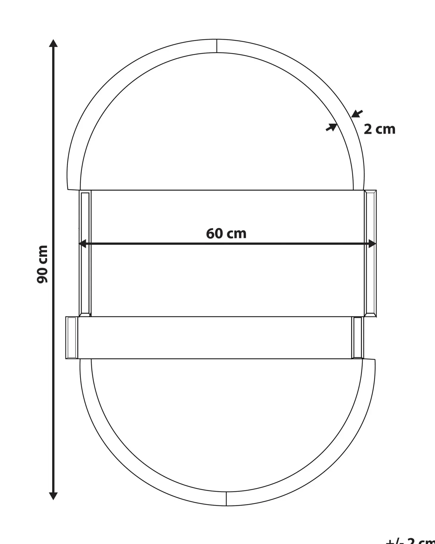 Lustro ścienne MICHERY 60 cm 90 cm Czarny