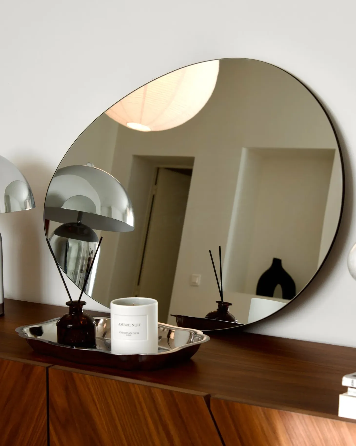 Lustro ścienne MONTRESOR 50 cm 70 cm Srebrny