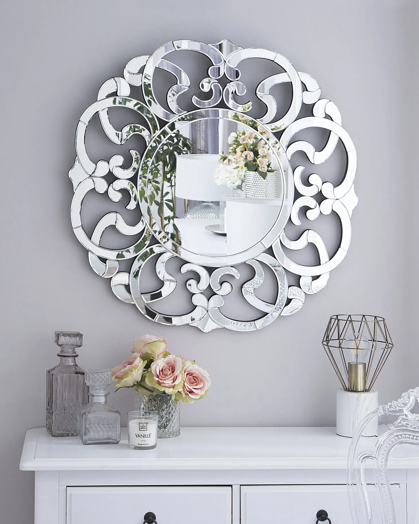 Lustro ścienne MORNAIX 70 cm 70 cm Srebrny