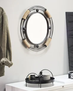 Lustro ścienne MOULINS 50 cm 55 cm Metal Czarny