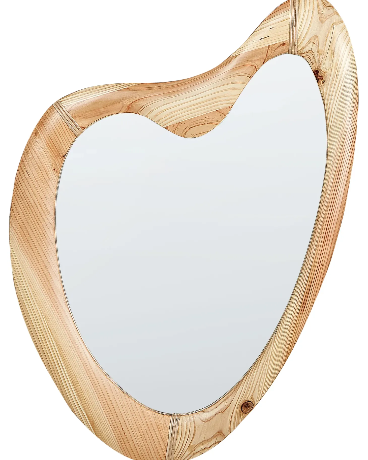 Lustro ścienne NEURE 90 cm 77 cm Drewno jodłowe Naturalny