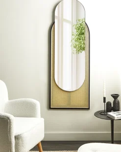 Lustro ścienne NEVERS 53 cm 143 cm Technorattan Naturalny