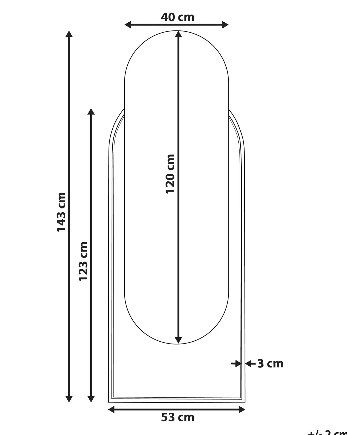 Lustro ścienne NEVERS 53 cm 143 cm Technorattan Naturalny