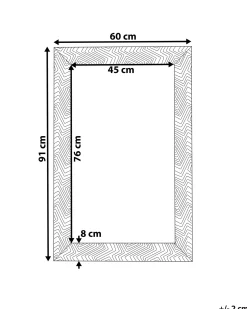 Lustro ścienne NEVEZ 60 cm 91 cm Szary