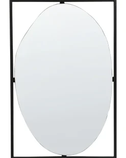Lustro ścienne NIBELLE 40 cm 60 cm Metal Czarny