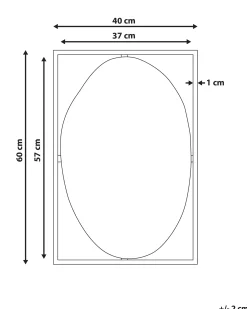 Lustro ścienne NIBELLE 40 cm 60 cm Metal Czarny