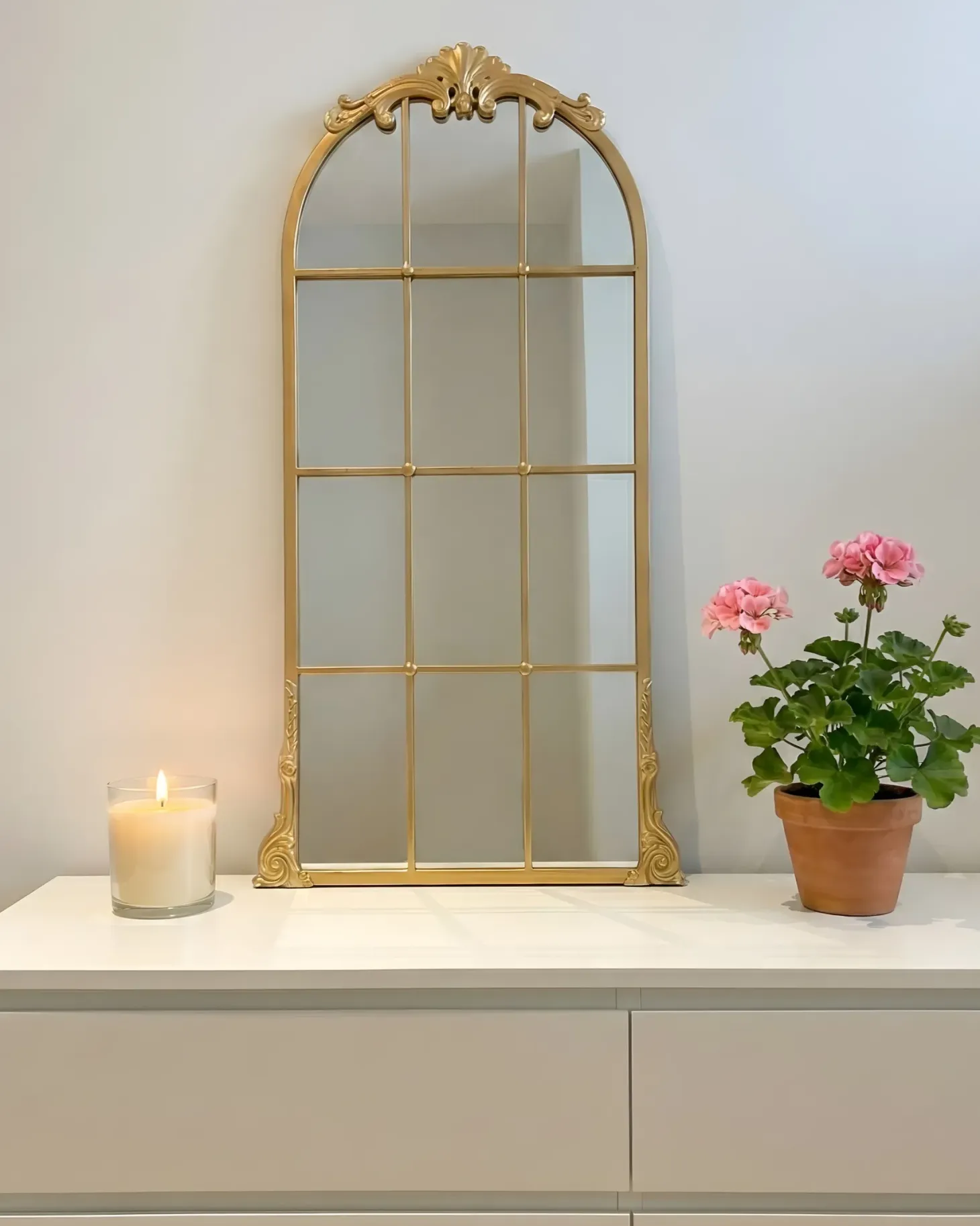 Lustro ścienne NOIDAN 66 cm 124 cm Metal Złoty